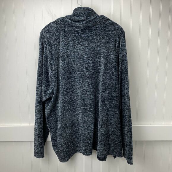 Nicole Miller Drawstring Cowl Neck Sweater Womens 3X Dark Gray Marled Soft EUC - Picture 2 of 10